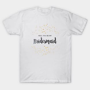 Bridesmaid Gold Glitter T-Shirt